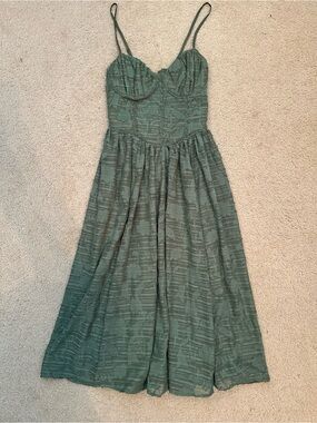 Jessica Simpson Olive Green Maxi Dress with Spaghetti Straps